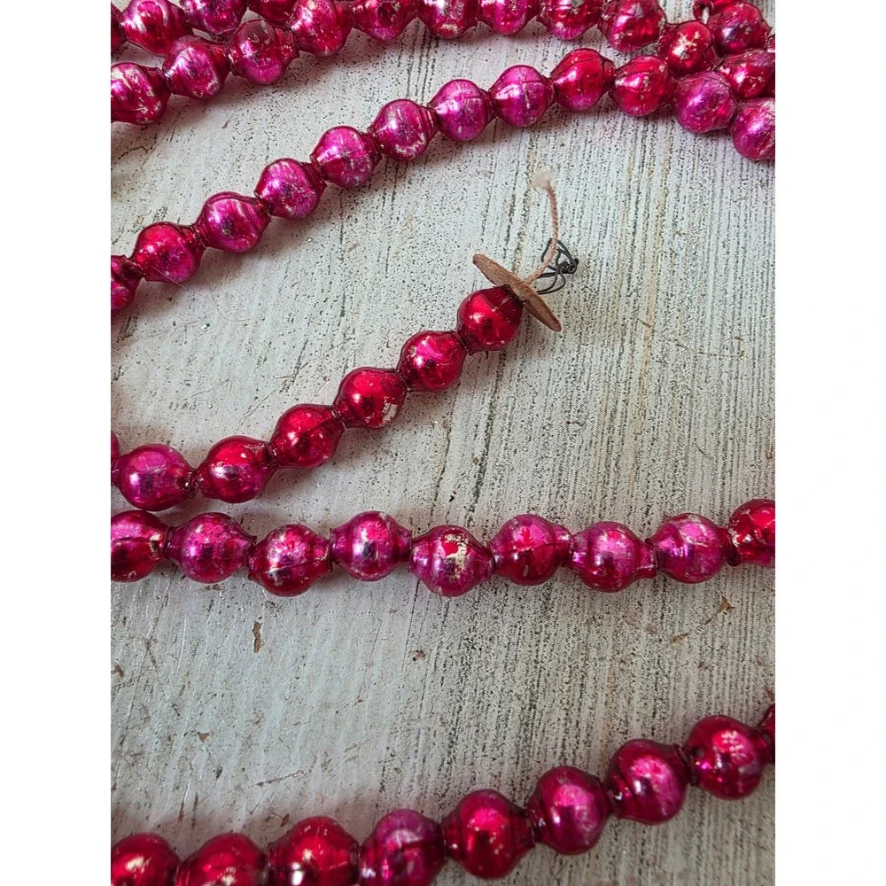 Vintage mercury glass Garland red Xmas tree